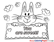 Bunny Valentine's Day free Coloring Pages