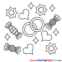 Candies Coloring Sheets Valentine's Day free