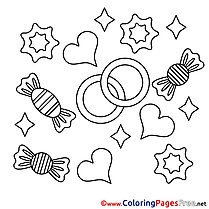 Candies Coloring Sheets Valentine's Day free