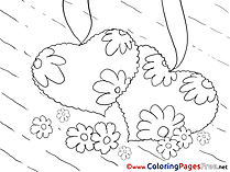 Chamomiles Hearts Valentine's Day free Coloring Pages