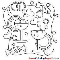 Champagne Kids Valentine's Day Coloring Pages