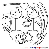 Champagne Valentine's Day Coloring Pages free