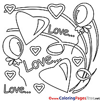 Colouring Page Valentine's Day free Love