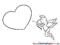 Cupid Love Kids Valentine's Day Coloring Pages