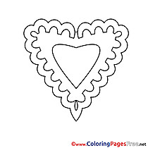 Decoration Heart free Colouring Page Valentine's Day