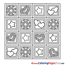 Decoration Kids Valentine's Day Coloring Page