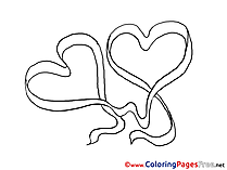 Drawing Hearts for Kids Valentine's Day Colouring Page