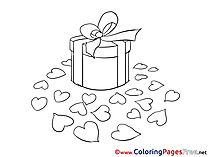 Gift Hearts Colouring Page Valentine's Day free