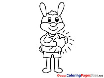 Hare Heart for Kids Valentine's Day Colouring Page