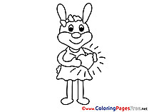 Hare printable Coloring Pages Valentine's Day