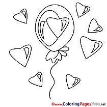 Hearts printable Valentine's Day Coloring Sheets