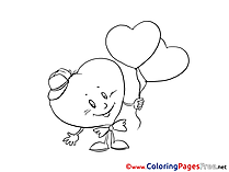 Holiday Balloons Heart Valentine's Day Coloring Pages