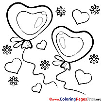 Holiday Hearts Children Valentine's Day Colouring Page