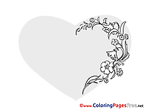 Image Flowers Heart free Valentine's Day Coloring Sheets