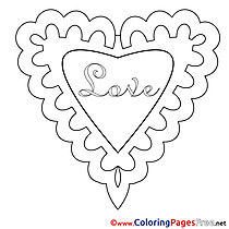 Image Heart Colouring Page Valentine's Day free