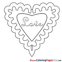 Image Heart Colouring Page Valentine's Day free