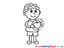 Kid Heart free Colouring Page Valentine's Day