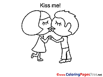 Kiss Me Kids Valentine's Day Coloring Page