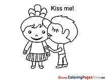 Kiss Me Valentine's Day Coloring Pages download
