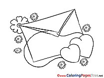 Letter Hearts Children Valentine's Day Colouring Page