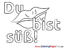 Lips Kids Valentine's Day Coloring Pages