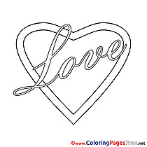 Love free Colouring Page Valentine's Day