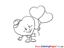 Love Hearts Valentine's Day Coloring Pages download