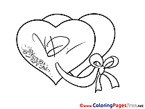 Love Heats Valentine's Day Colouring Sheet free