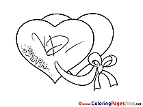 Love Heats Valentine's Day Colouring Sheet free