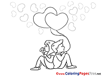 Lovers for Kids Valentine's Day Colouring Page