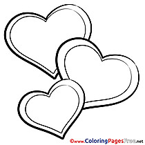 Picture Hearts Valentine's Day Colouring Sheet free