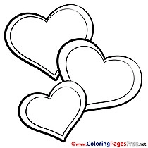 Picture Hearts Valentine's Day Colouring Sheet free