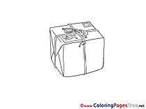 Present free Colouring Page Valentine's Day