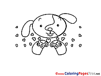 Puppy Hearts printable Valentine's Day Coloring Sheets