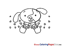 Puppy Hearts printable Valentine's Day Coloring Sheets