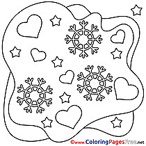 Snowflakes Coloring Sheets Valentine's Day free