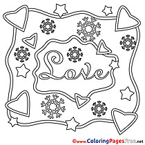 Snowflakes Love Valentine's Day Coloring Pages download