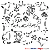 Snowflakes Love Valentine's Day Coloring Pages download