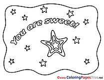 Star You Are Sweet printable Valentine's Day Coloring Sheets