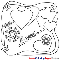 Valentine's Day Colouring Sheet Love free