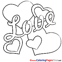 Valentine's Day Hearts Coloring Pages free