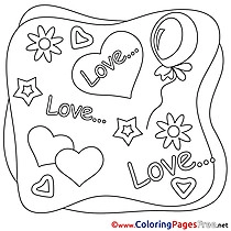 Valentine's Day Hearts free Coloring Pages