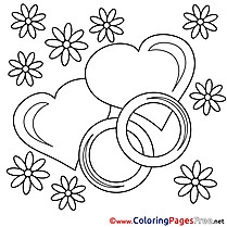 Wedding Rings Coloring Pages Valentine's Day for free