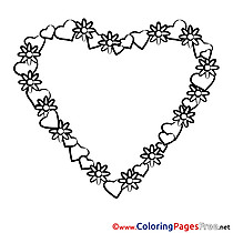 Wreath Valentine's Day free Coloring Pages