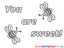 You Are Sweet printable Coloring Pages Valentine's Day