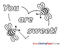 You Are Sweet Valentine's Day Colouring Sheet free