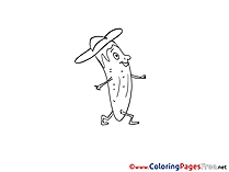 Cucumber printable Coloring Sheets download