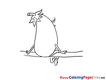 Eggplant on Branch Coloring Pages for free