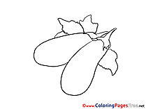 Eggplants free Colouring Page download