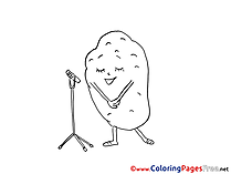 Potato sings printable Coloring Sheets download